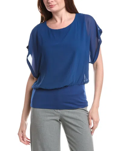 Joseph A Banded Top In Navy Peony