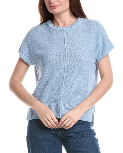 Joseph A . Braided Sweater Top In Blue