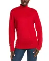 Joseph A Essential Fine Gauge Turtleneck Sweater In Red