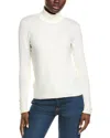 Joseph A . Button Cuff Turtleneck In White