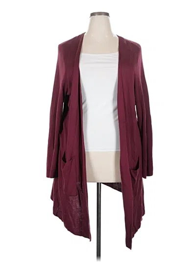 Pre-owned Joseph A Cardigan Sweater In Burgundy