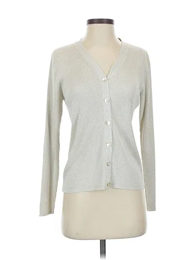 Pre-owned Joseph A Cardigan Sweater In Silver