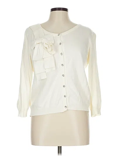 Pre-owned Joseph A Cardigan Sweater In White