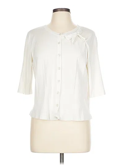 Pre-owned Joseph A Cardigan Sweater In White