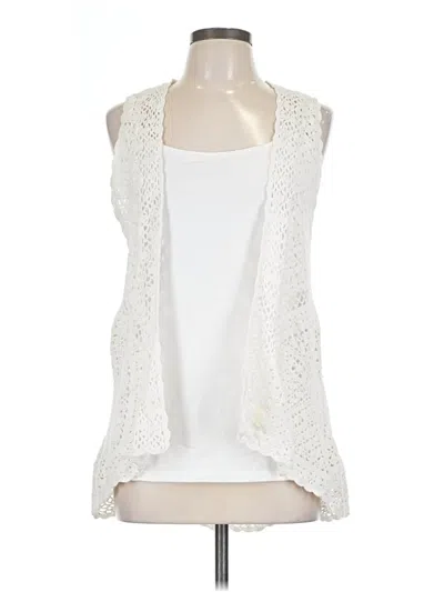 Pre-owned Joseph A Cardigan Sweater In White