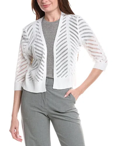 Joseph A . Chevron Open Stitch Cardigan In White