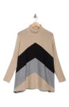 Joseph A Chevron Turtleneck Poncho In Multi