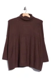 Joseph A Easy Solid Turtleneck Poncho Sweater In Brown