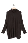 Joseph A Easy Solid Turtleneck Poncho Sweater In Charcoal Heather (new)