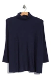 Joseph A Easy Solid Turtleneck Poncho Sweater In Blue