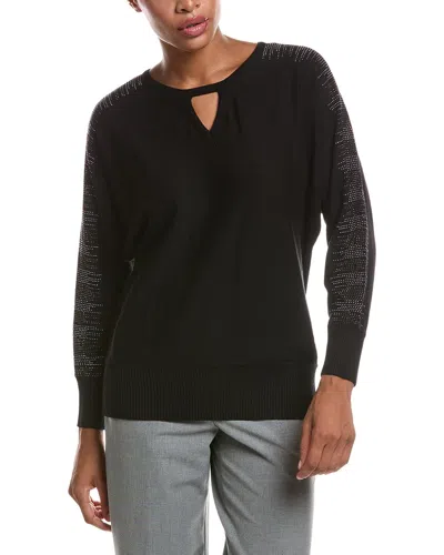 Joseph A . Embellished Sweater In Black