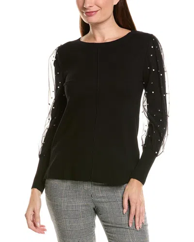 Joseph A . Embellished Top In Black