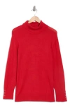 Joseph A Essential Fine Gauge Turtleneck Sweater In Red
