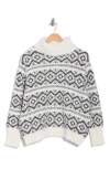 Joseph A Fair Isle Turtleneck Sweater In White
