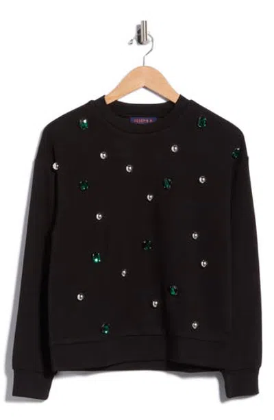 Joseph A Jewel Embellished Sweatshirt In Black