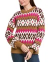 Joseph A Fair Isle Crewneck Sweater In Pink