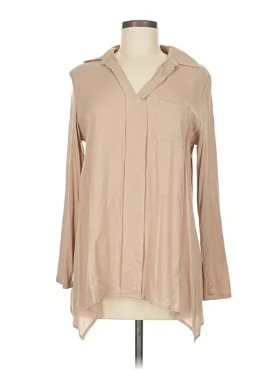 Pre-owned Joseph A Long Sleeve Blouse In Brown