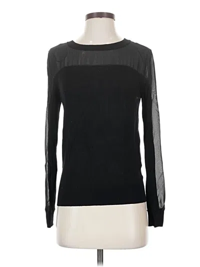 Pre-owned Joseph A Long Sleeve Top Black Crew Neck Tops