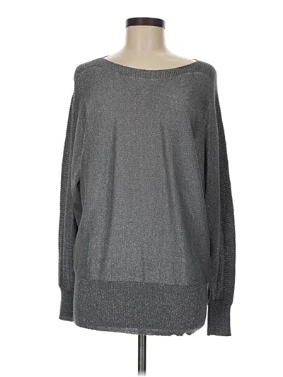 Pre-owned Joseph A Long Sleeve Top Gray Boatneck Tops