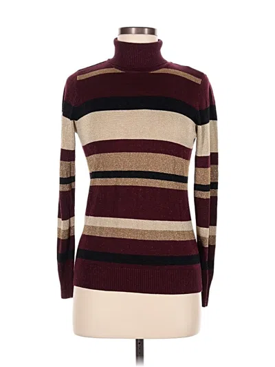 Pre-owned Joseph A Long Sleeve Turtleneck In Burgundy