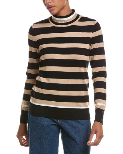 Joseph A . Mock Neck Pullover Sweater In Multi