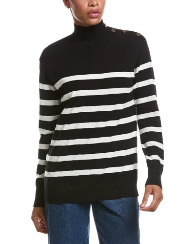 Joseph A . Mock Neck Sweater In Black