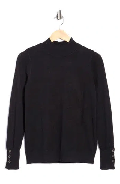 Joseph A Mock Neck Sweater In Black