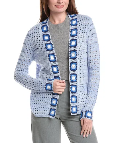 Joseph A . Novelty Crochet Cardigan In Blue