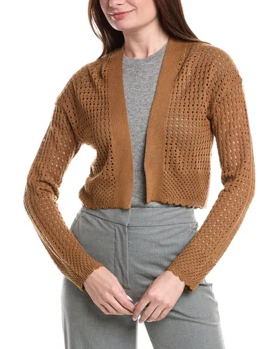 Joseph A . Open Stitch Shrug In Brown