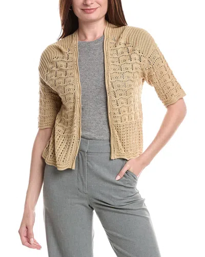 Joseph A . Open Stitch Shrug Top In White