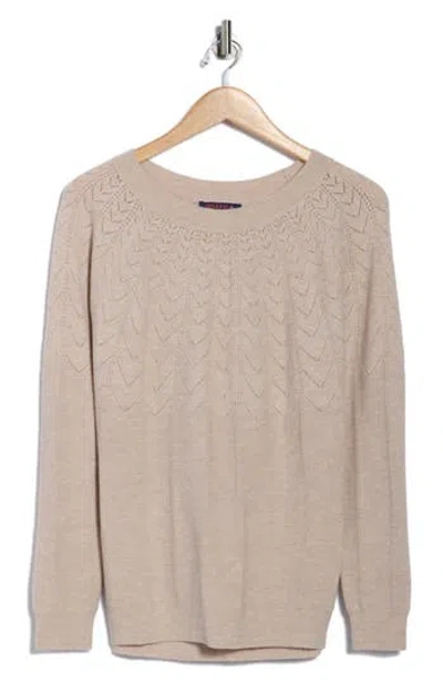 Joseph A Open Stitch Sweater In Brown
