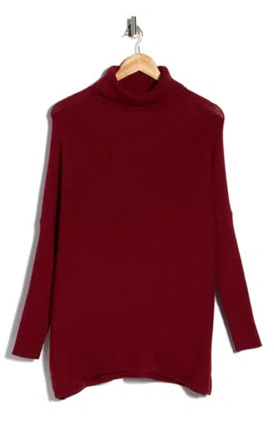 Joseph A Oversize Boxy Turtleneck Sweater In Burgundy