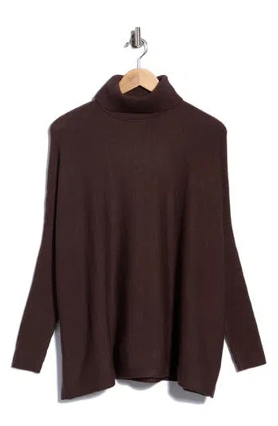 Joseph A Oversized Boxy Turtleneck In Brown