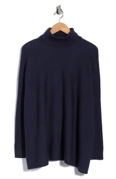 Joseph A Oversized Boxy Turtleneck In Blue