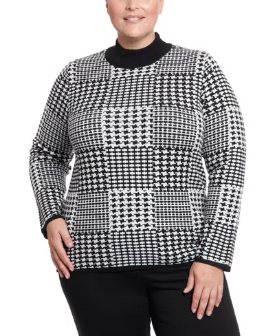 Joseph A Plus Size Long Sleeve Mock Neck Sweater In White