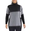 Joseph A Plus Womens Colorblock Knit Turtleneck Sweater
