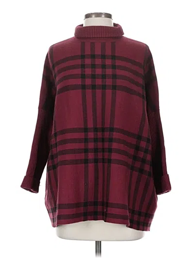 Pre-owned Joseph A Poncho In Burgundy