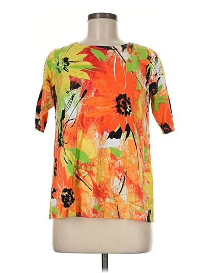 Pre-owned Joseph A Short Sleeve Blouse In Orange