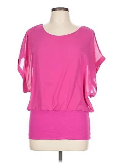 Pre-owned Joseph A Short Sleeve Blouse In Pink