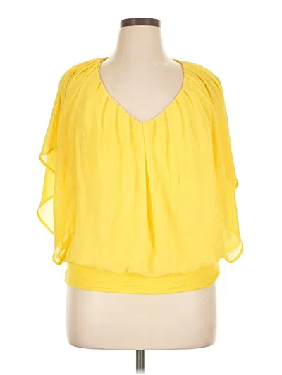 Pre-owned Joseph A Short Sleeve Blouse In Yellow