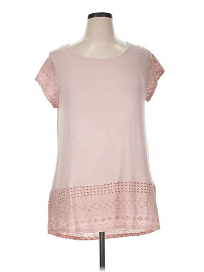 Joseph A Short Sleeve Top Pink Scoop Neck Tops