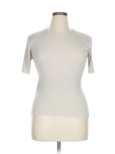 Pre-owned Joseph A Short Sleeve Turtleneck In White