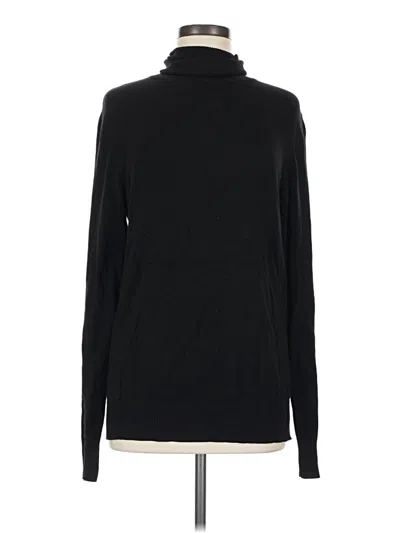 Pre-owned Joseph A Silk Pullover Sweater In Black