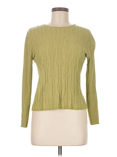 Pre-owned Joseph A Silk Pullover Sweater In Green