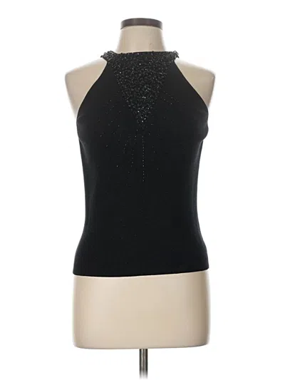 Pre-owned Joseph A Sleeveless Top Black Halter Neckline Tops