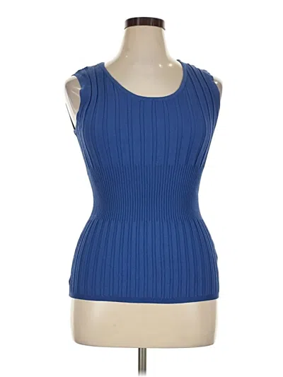 Pre-owned Joseph A Sleeveless Top Blue Boatneck Tops