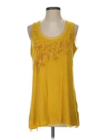 Pre-owned Joseph A Sleeveless Top Yellow Scoop Neck Tops