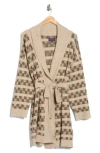 Joseph A Textured Tie Front Cardigan In Multi