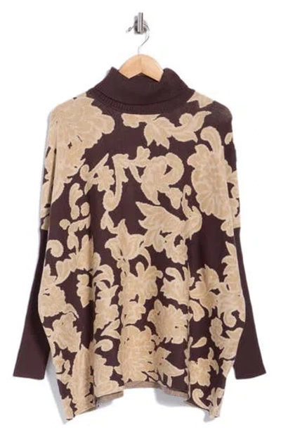 Joseph A Turtleneck Poncho Sweater In Multi