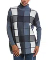Joseph A . Turtleneck Pullover Poncho In Blue